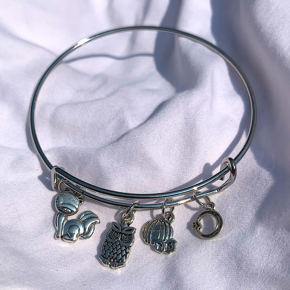 Brand New! Handmade! Adjustable Charm Bangle Bracelet!